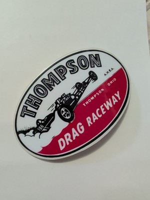 VRHTF ''NHRA SUPER COOL ''THOMPSON DRG RACEWAY'' 2.25'' X 3.5'' STICKER