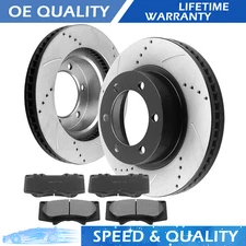 Front Disc Brake Rotors and Ceramic Brake Pads for Toyota Tacoma 2005-2020 6 Lug