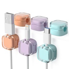 6 Pack Magnetic Cord Organizer  Cable Clips - Adjustable Under Color Mixed