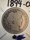 1894 O Barber Half Dollar US 90% Silver 50 Cent Coin New Orleans United States