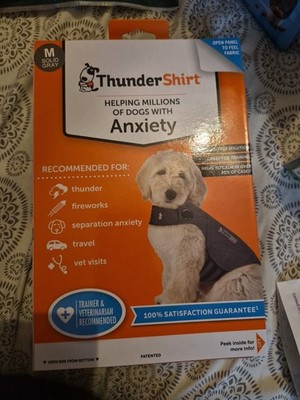 Thundershirt Dog Anxiety Jacket Size Medium Solid Grey 26-40 Lbs 