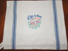 Embroidered Kitchen towel set 2 towels Life is Short Top quality