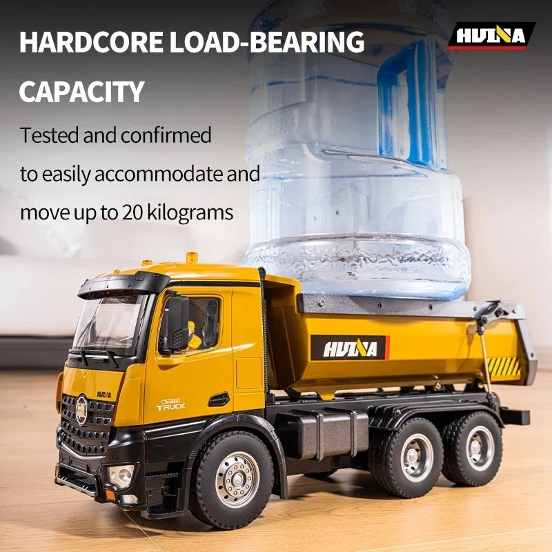 HuiNa 1573 1/14 RC Dump Truck 10CH Alloy Construction Vehicle Remote Control 2.4 - Image 3 of 4