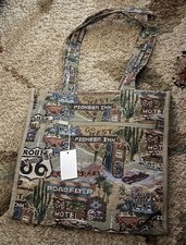 VTG Route 66 Tapestry Tote Traveling Bag Gift