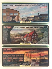 SkyWave SW-300 23 Military Base 24 Euro Buildings 25 Factory 1:700 MIOB 3 pc Lot