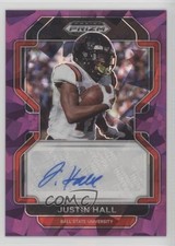 2023 Panini Prizm Draft Picks 2022 Update Purple Ice 62/99 Justin Hall Auto 4g8