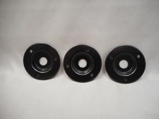 3 Pack 1/4" Jack Plates For Speaker/Amp Cab, Black 2" Round Metal