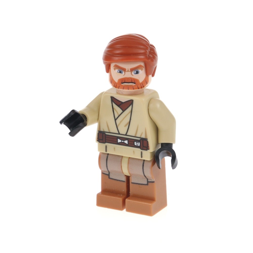 1x Lego Minifigure Star Wars Obi-Wan Kenobi Double Face Legs Light Nougat SW0449