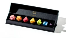 New Dispel Dice Fruit Pop 7 Piece Sharp Edged Dice Set w/ Box