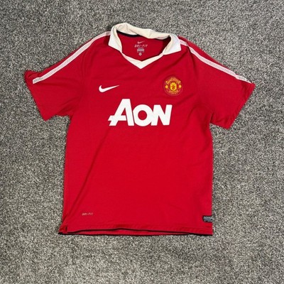 Nike Manchester United 2010-11 Home Jersey Mens Medium Red Aon Soccer Shirt