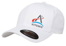 Artemis Moon NASA Apollo Cap Print Logo 5001 Flexfit Baseball Hat S/M and L/XL