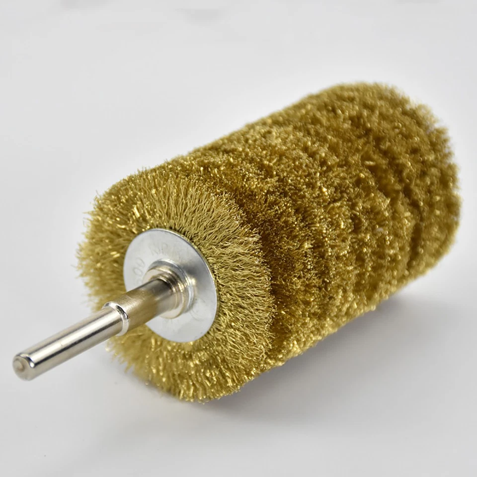 Diámetro del cepillo de rueda de alambre de latón 38 mm/50 mm/75 mm/100 mm diámetro del vástago 3 mm/6 mm Foto 3 de 4