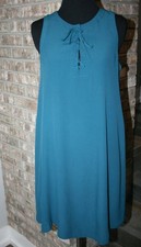 NEW LOFT Outlet Womens Teal Green Sleeveless Lace Up Dress SZ S