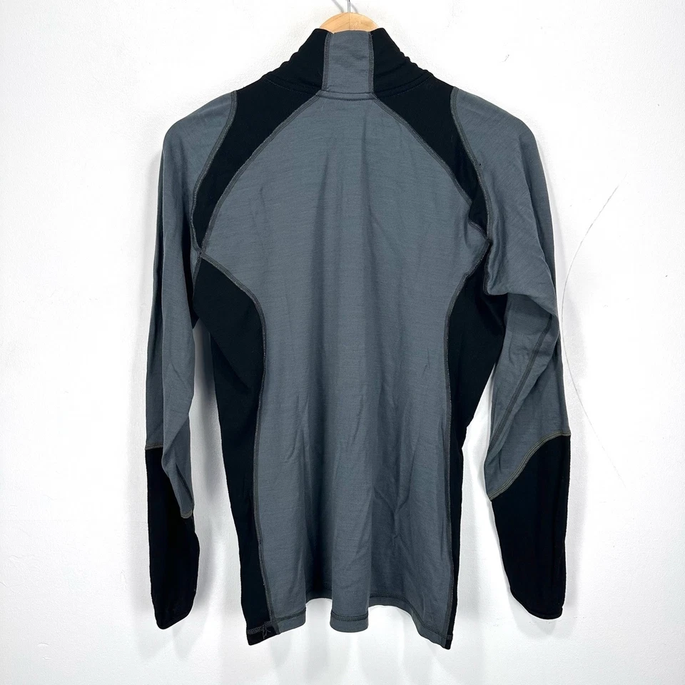 Smartwool Merino Wool Quarter Zip Long Sleeve Baselayer Shirt Men Medium Gray - Image 2 of 4