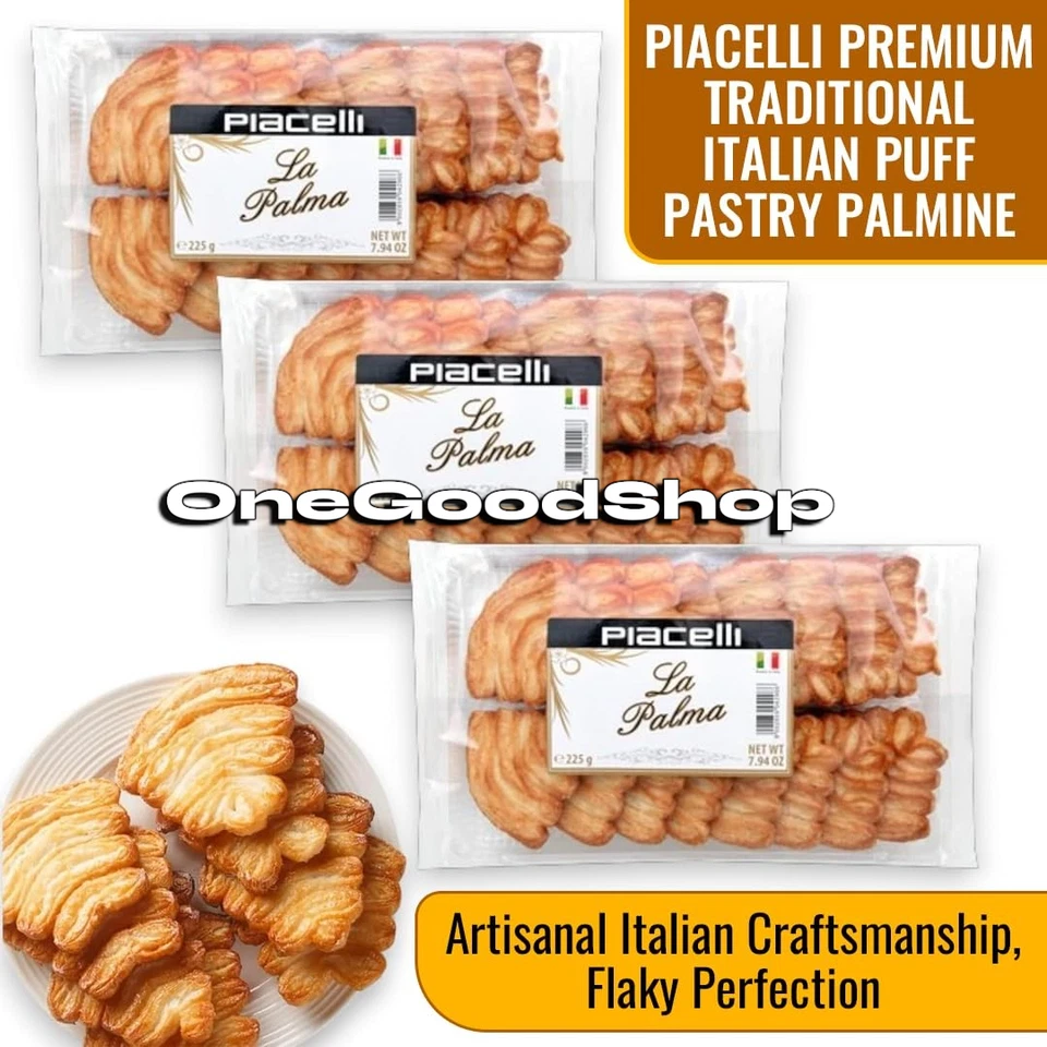 Pasteles inflados Piacelli Palmine - - 225 g/8 oz - Paquete de 3 Foto 4 de 4