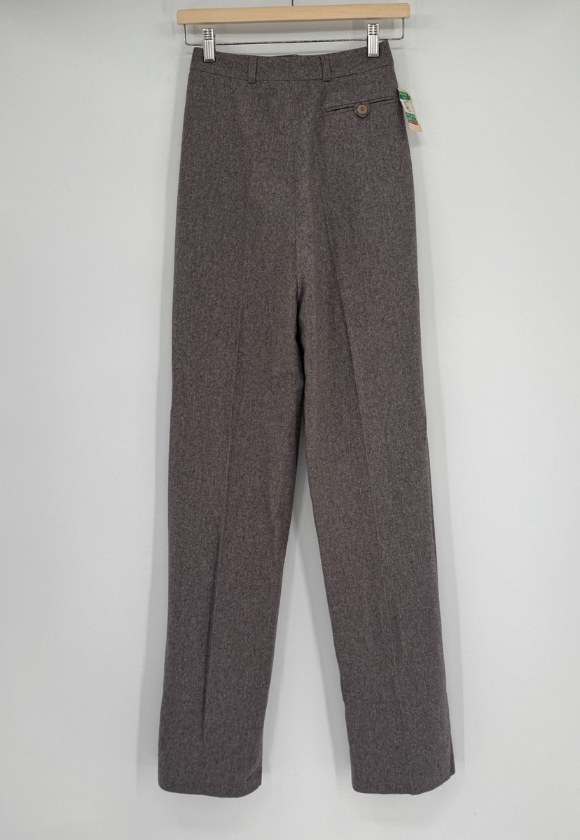 Zanella Vintage 80s Brown Wool Pleated Dress Pants Sz 6 Made in