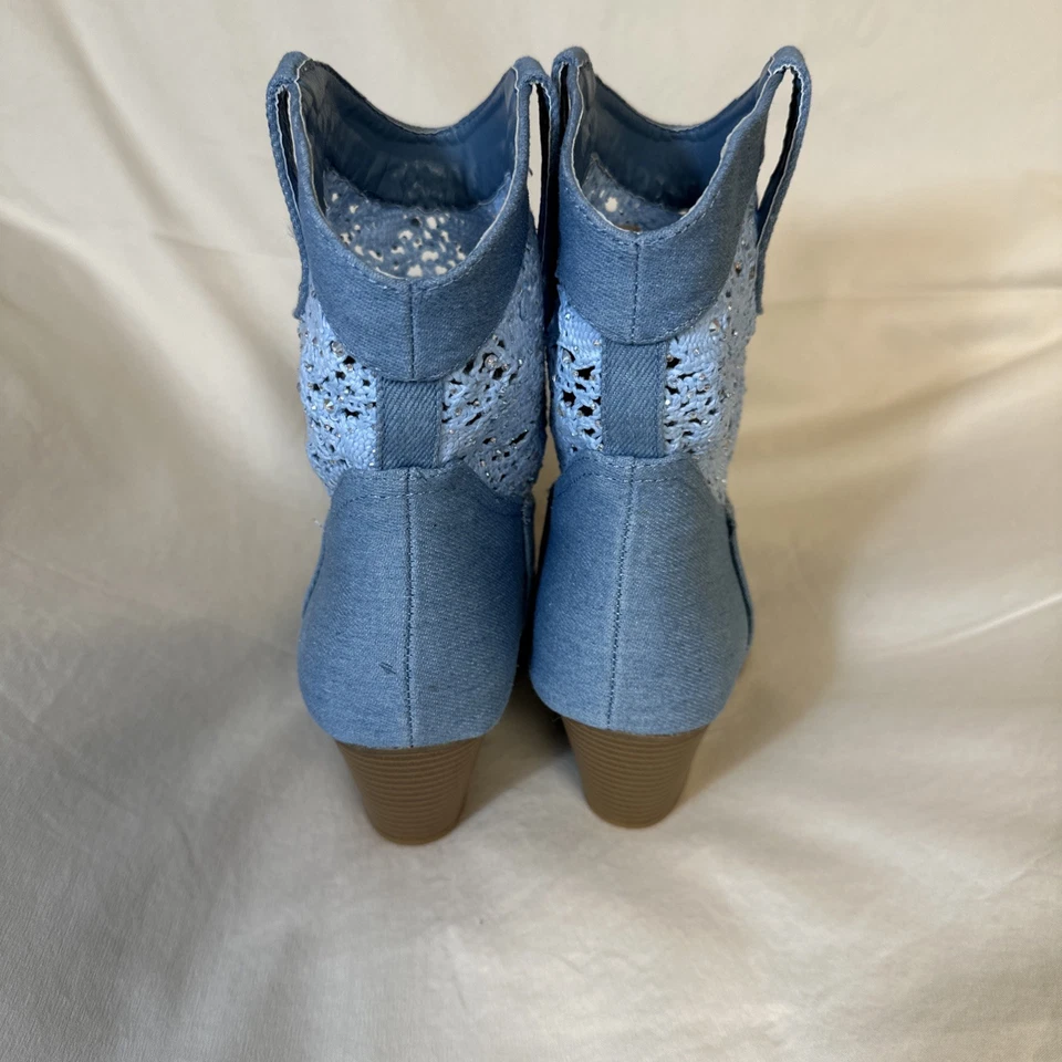 Botines Forever Denim de encaje talla 8 Foto 3 de 4