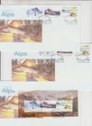 Stamps 2020 Australian Alps set of 3 inc self adhesive & mini sheet on 3 x FDCs