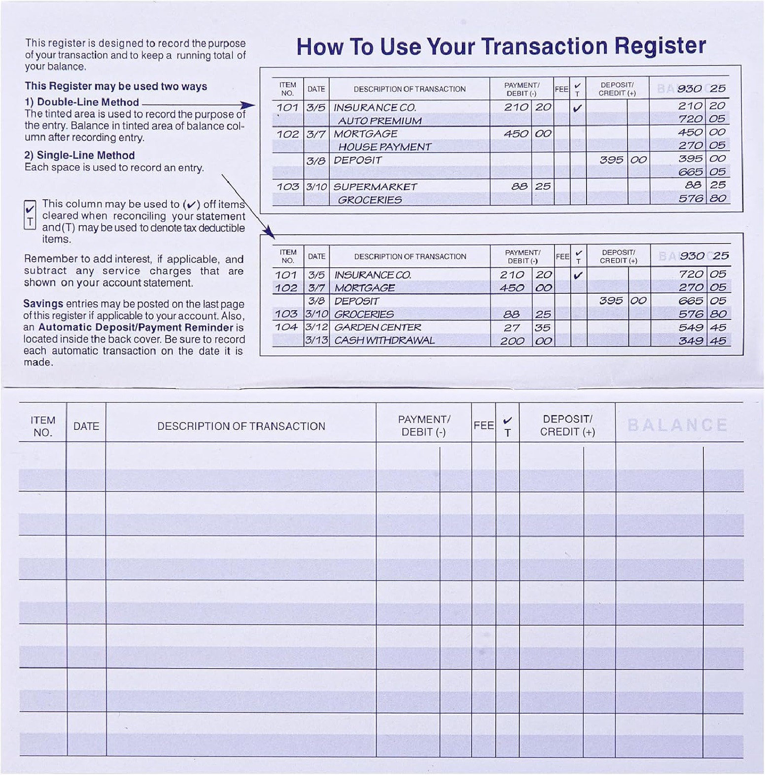 как выглядит 24 PCS Check Registers for Personal Checkbook, Easy to Read Checkbook Register фото