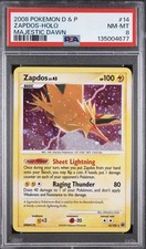 Pokemon Zapdos Majestic Dawn Holo Rare #14 PSA 8