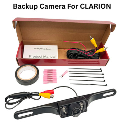Rearview Backup Plate Camera for CLARION NX702 NX-702 Install Kit