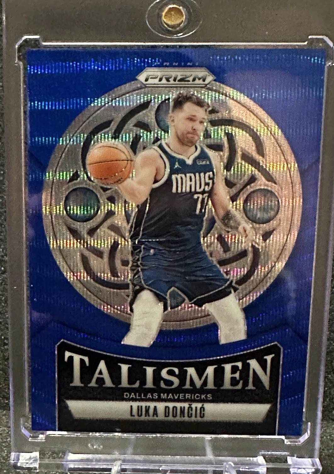 Luka Doncic 2024-25 Panini Prizm Talismen Blue Wave Prizm #13 33/175
