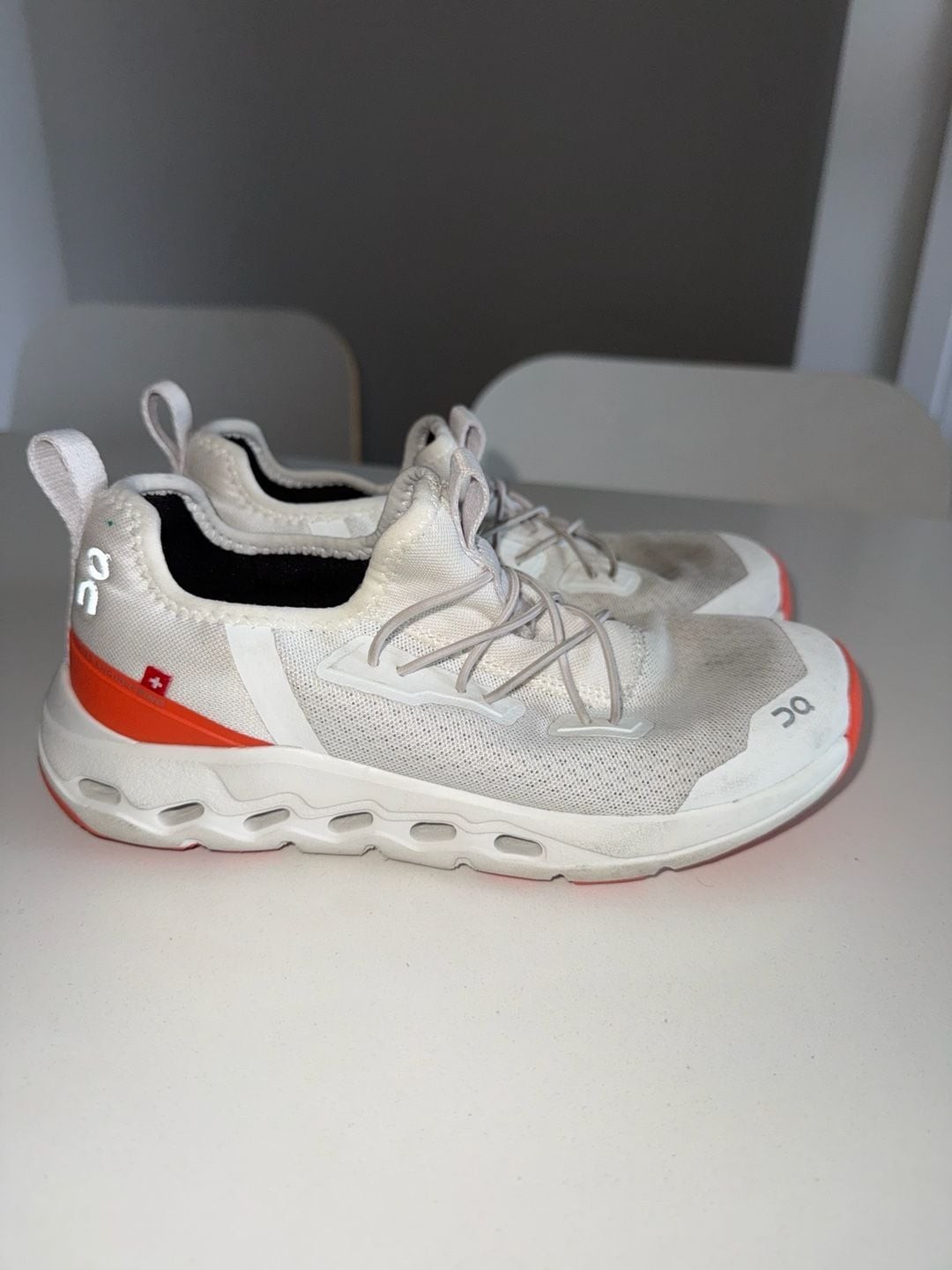 On Cloud Play Kids Running Shoes White Orange Size US K1