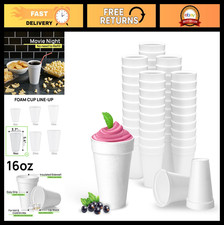 16 Oz Disposable Foam Cups (50 Pack) - Insulated To-Go Cups for Hot & Cold Drink