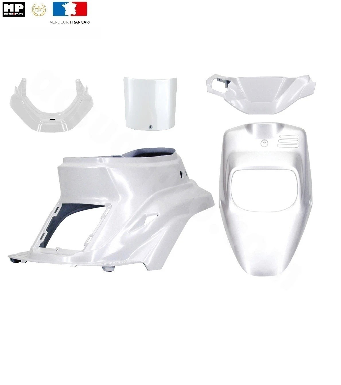 Kit carrosserie MBK Booster blanc pour réparer des carénages cassés