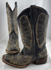 Corral Teens A1032 Cross  Wings Leather Western Cowgirl Boots Youth size 3.5
