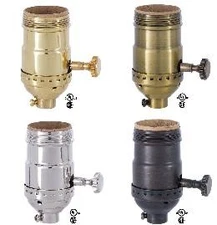 B&P Lamp® Brass Turn Knob Early Electric Style Lamp Socket, Antique Brass