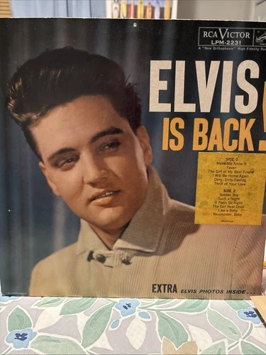 ELVIS PRESLEY ELVIS IS BACK LP ORIG US 1ST PRESS MONO LPM-2231 RCA RECORDS EX