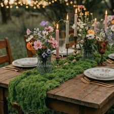 1 PCS Wonderland Artificial Dried Moss Table Runner Forest Decor 47x12 Inch