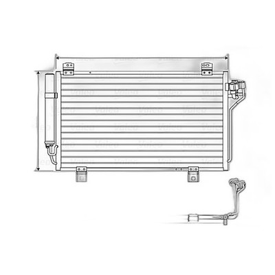 Kondensator Klimaanlage mit Trockner 393 mm - 678 mm Alu VALEO für u.a. MAZDA 6