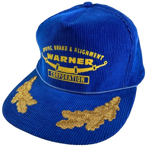 VTG RARE CORDUROY Warner Co. Spring Brake Alignment Hat Scrambled Eggs Cap NOS