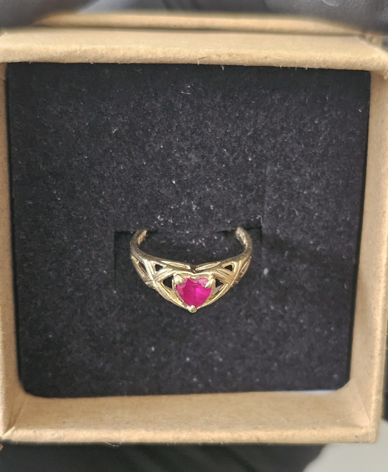 10K Gold Ring With Real Natural Ruby - image 3