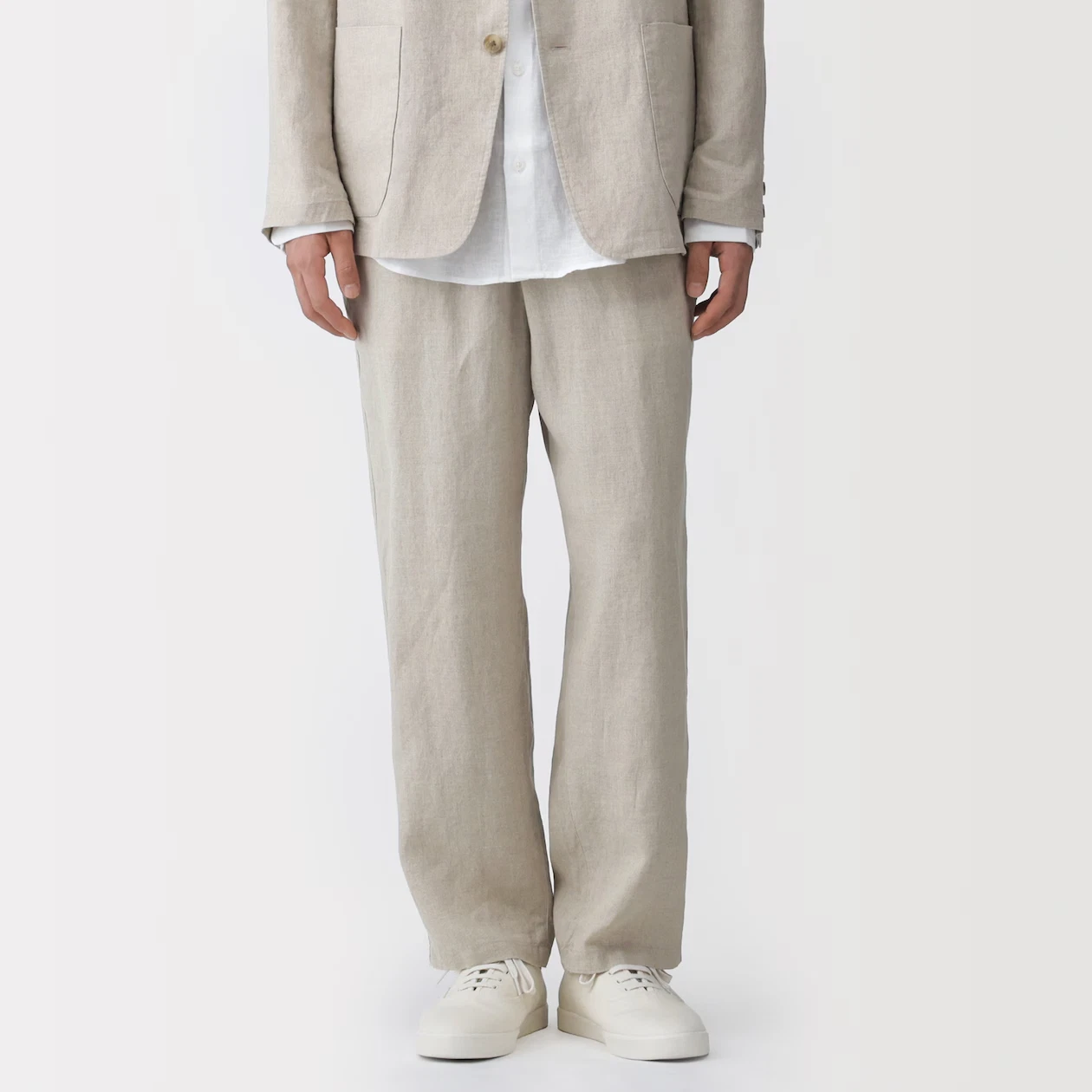 MUJI Mens 100% Linen Washed Tapered Pants Unbleached FedEx
Opens in a new window or tab