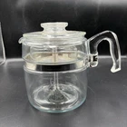 Vintage 7756-B Pyrex 6 Cup Glass Percolator Coffee Pot Flame Ware Complete Set