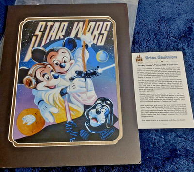Walt Disney Theme Parks Brian Blackmore Mickey Mouse's Vintage Star Wars Poster