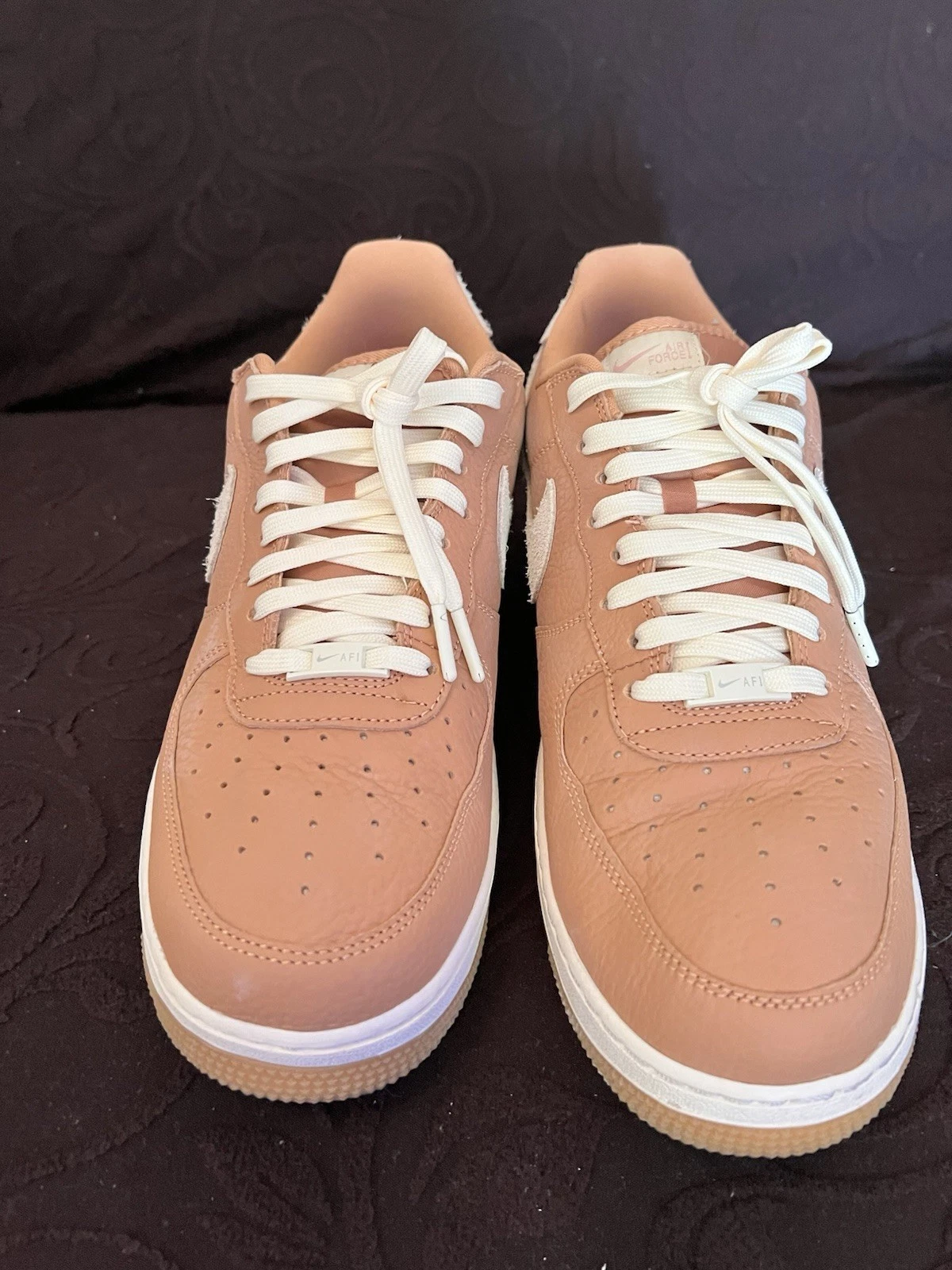 Nike Air Force 1 Men's Pink White Leather Casual Sneakers Rubber Sole