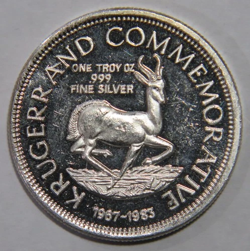 KRUGERRAND COMMEMORATIVE 1967-1983 1oz TROY 999 FINE SILVER VINTAGE BULLION COIN