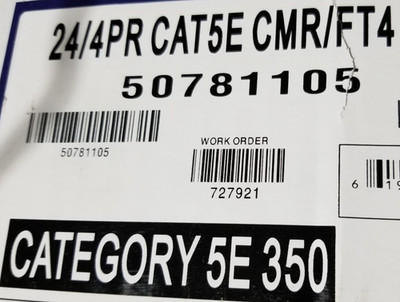 Southwire Genesis 5078 24/4P CAT5E LAN U/UTP Networking Cable Riser Green /100ft