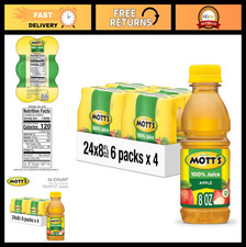 100 Pure Apple Juice, 8 Fl Oz Bottles, 24 Count, Gluten-Free, No Additives, Hea