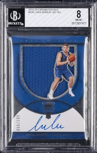 2018 PANINI CROWN ROYALE AUTO JSY #226 LUKA DONCIC #/199 BGS 8