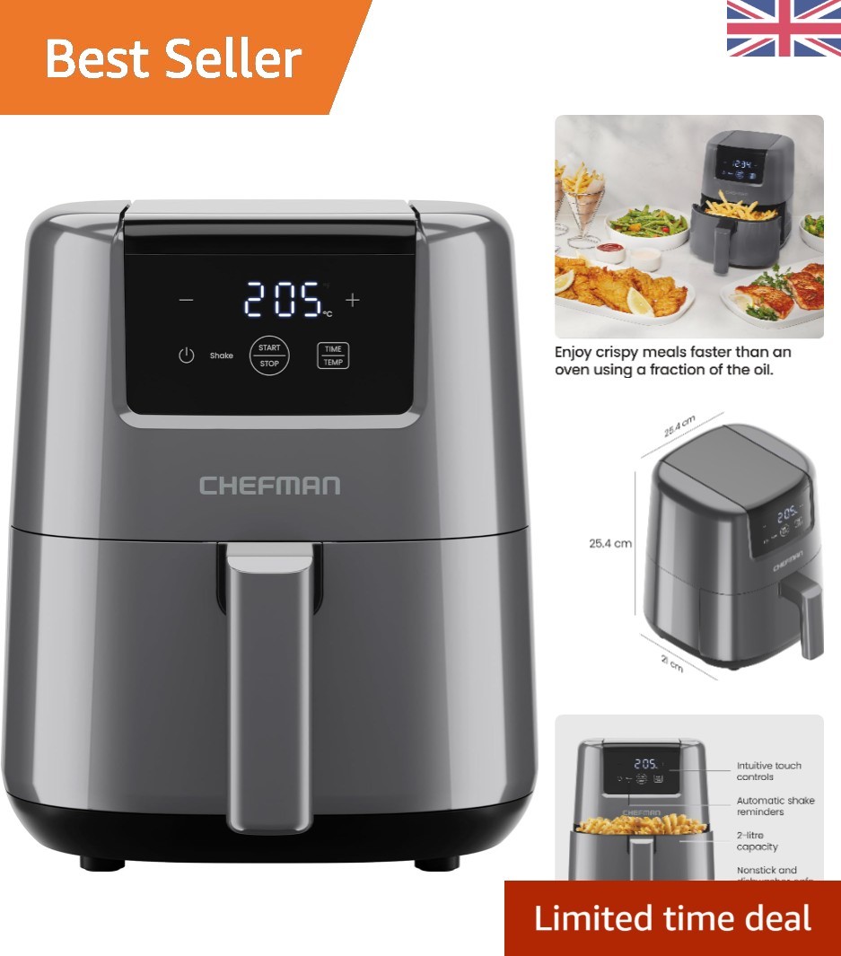 Compact 2L Mini Air Fryer – Nonstick & Fast Cooking with Touch Control Features