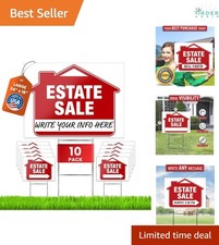 Estate Sale Signs 10 Pack Large 24x18 Double-Sided with Heavy Duty Stakes