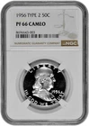 1956 Type 2 50C Proof Silver Franklin Half Dollar NGC Graded PF 66 Cameo