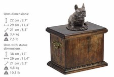Franz&ouml;sische Bulldogge sitting, Urn, Kalte Bronze, ArtDog, DE, Type 1