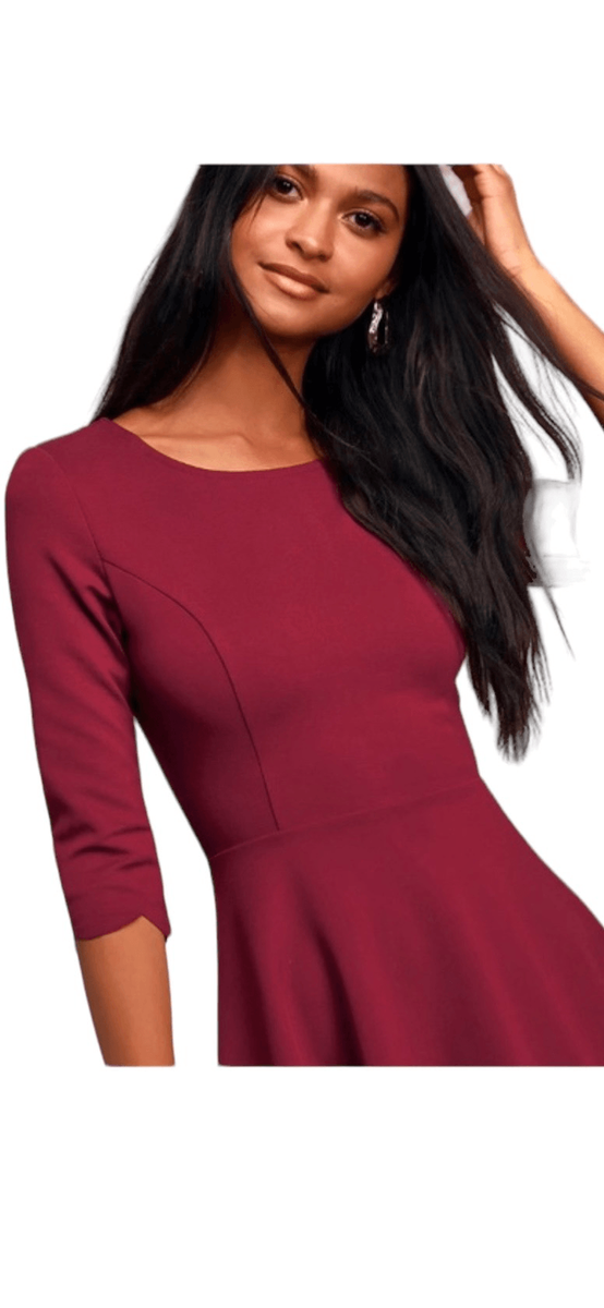 Lulus Cumulonimbus Clouds Skater Mini Dress Womens Burgundy Size Small Lulus Cumulonimbus Clouds Skater Mini Dress Womens Burgundy Size Small