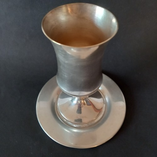 Vintage Shabbat Kiddush Silver Plated/Richard SD 999 Marked Cup Saucer Nice 145g - Picture 5 of 22